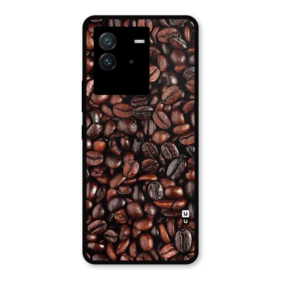 Coffee Beans Texture Metal Back Case for iQOO Neo 6 5G