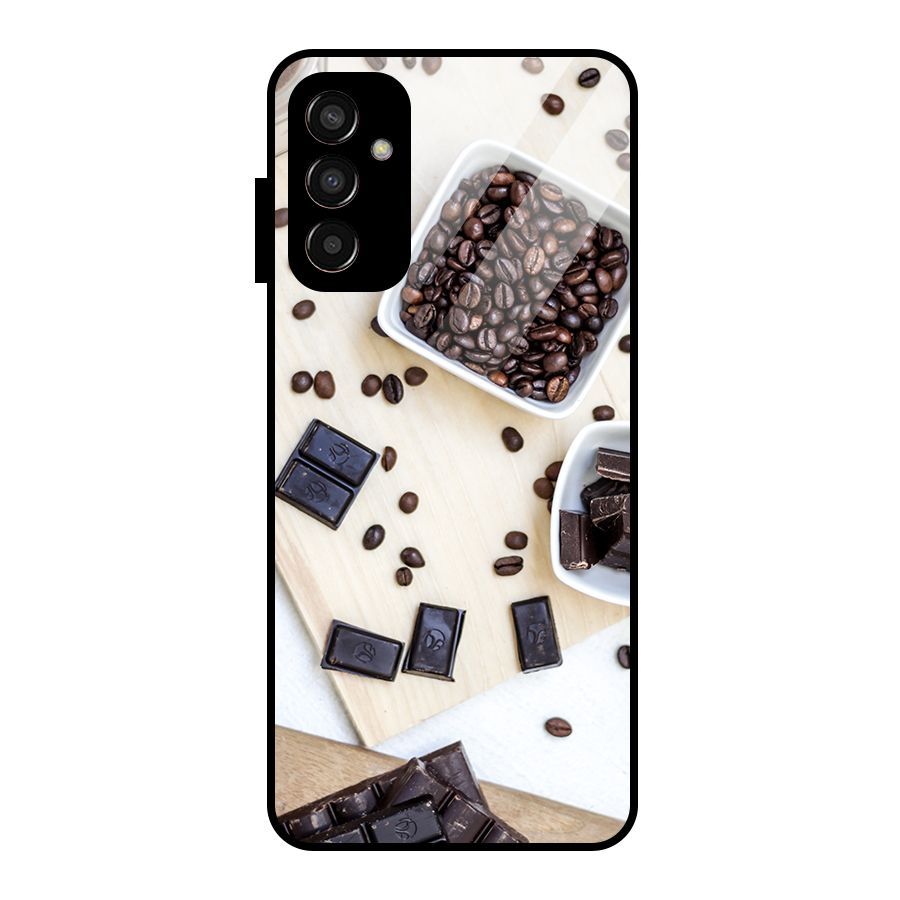 Coffee Beans and Chocolate Glass Back Case for Galaxy F13