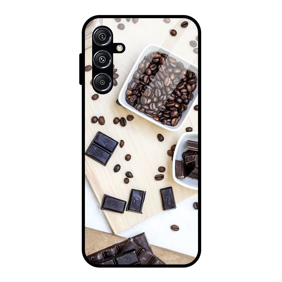 Coffee Beans and Chocolate Glass Back Case for Galaxy M34 5G