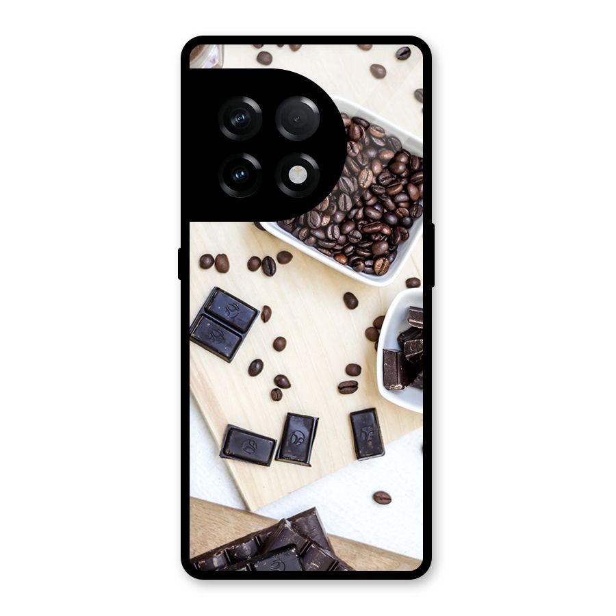 Coffee Beans and Chocolate Glass Back Case for OnePlus 11R