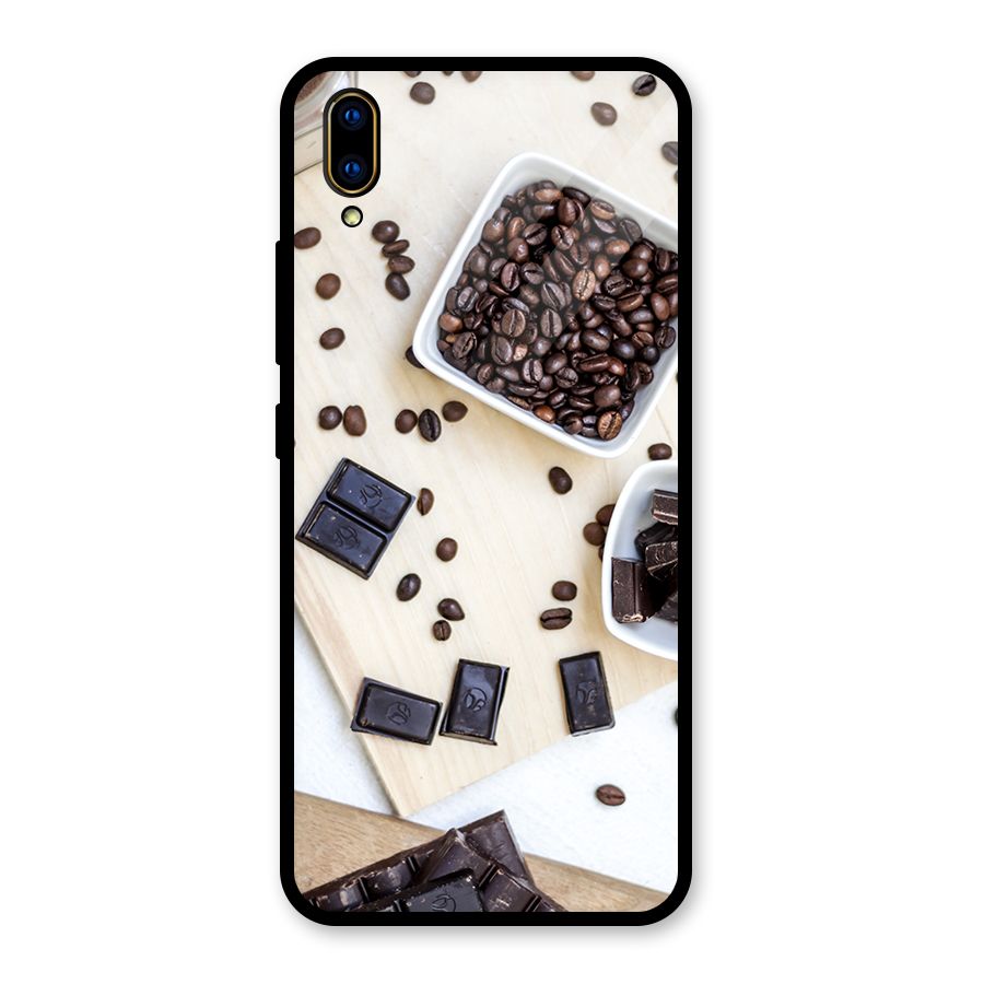 Coffee Beans and Chocolate Glass Back Case for Vivo V11 Pro