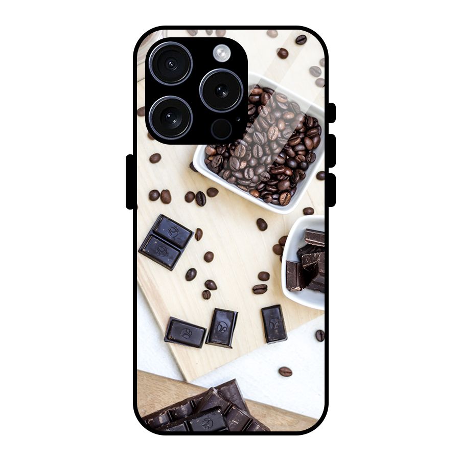 Coffee Beans and Chocolate Glass Back Case for iPhone 15 Pro