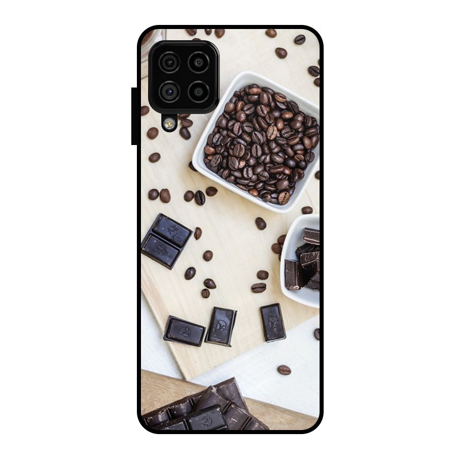 Coffee Beans and Chocolate Metal Back Case for Galaxy A22 4G