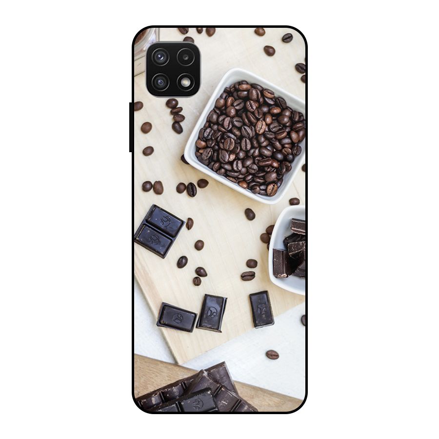 Coffee Beans and Chocolate Metal Back Case for Galaxy A22 5G
