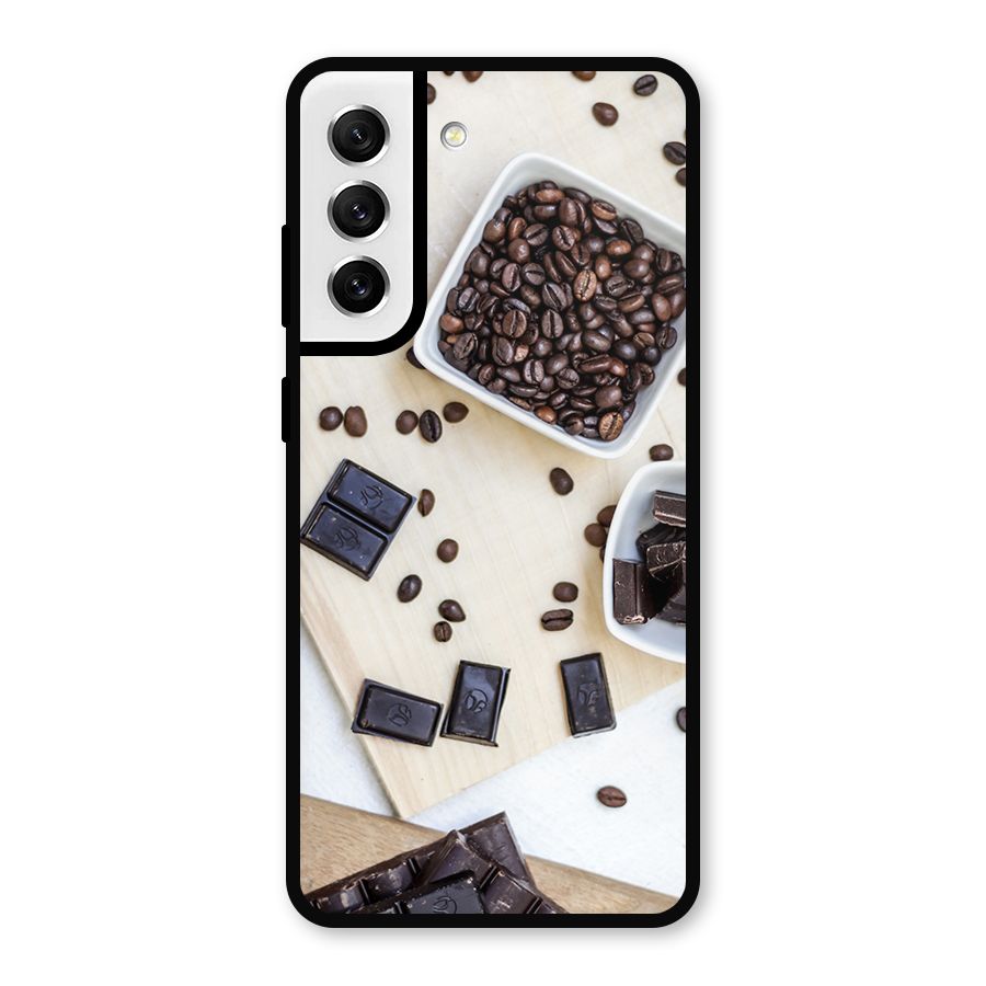 Coffee Beans and Chocolate Metal Back Case for Galaxy S21 FE 5G