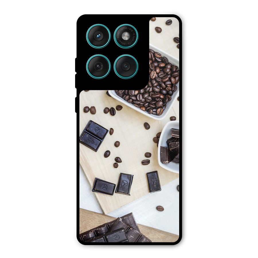Coffee Beans and Chocolate Metal Back Case for Motorola Edge 60 Fusion