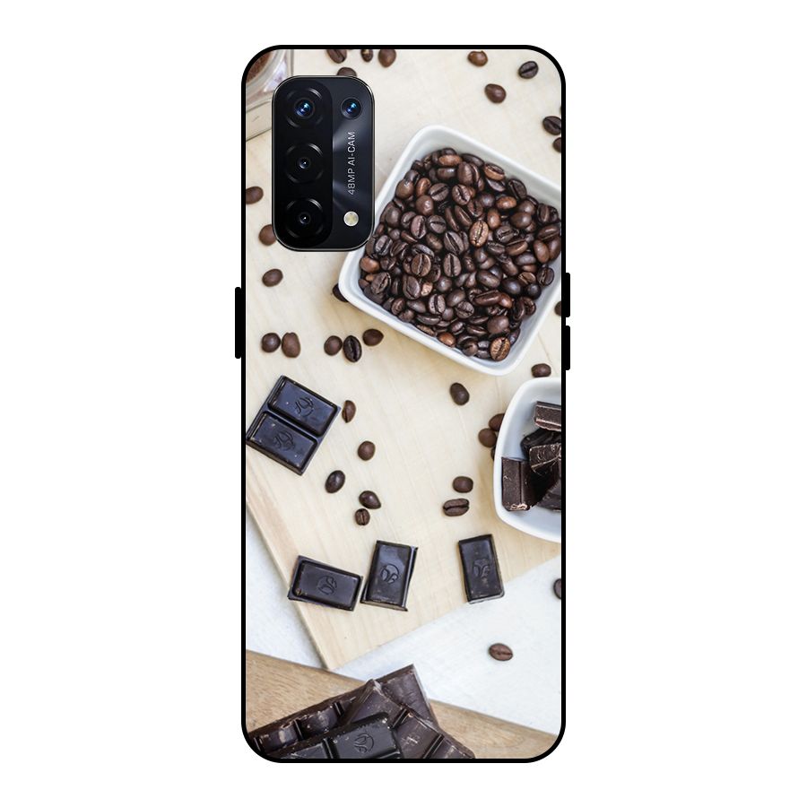 Coffee Beans and Chocolate Metal Back Case for Oppo A74 5G