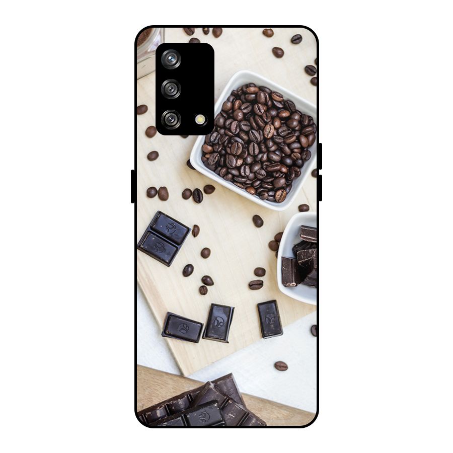 Coffee Beans and Chocolate Metal Back Case for Oppo F19