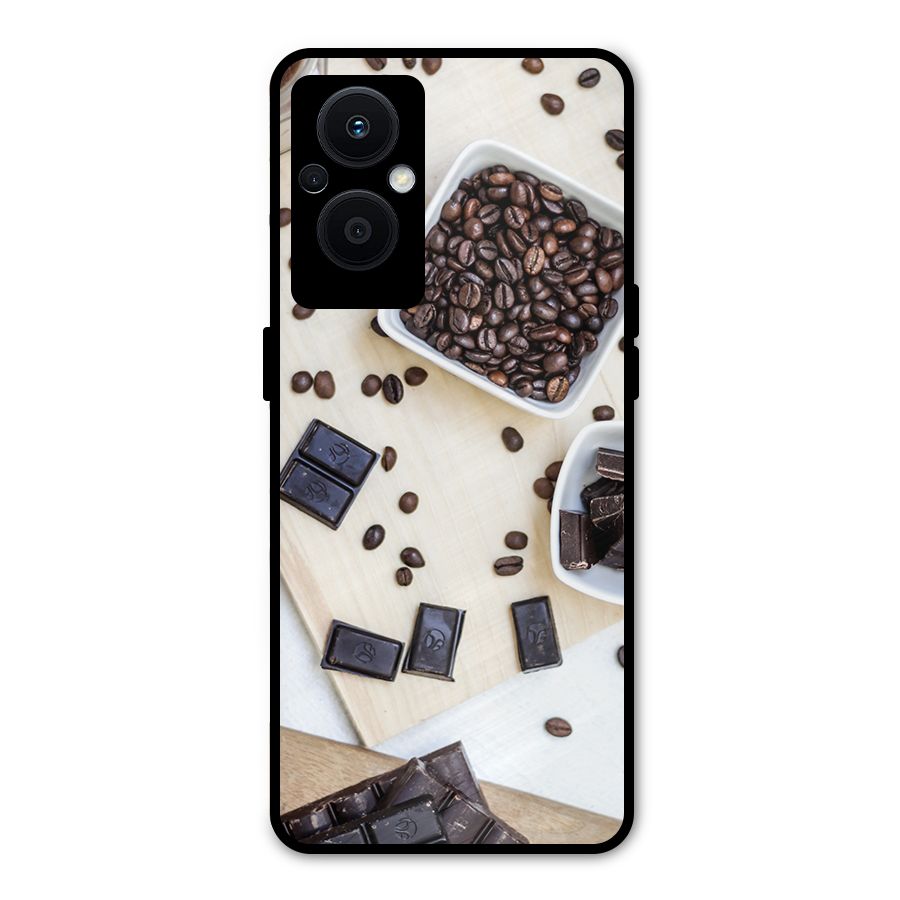 Coffee Beans and Chocolate Metal Back Case for Oppo F21s Pro 5G