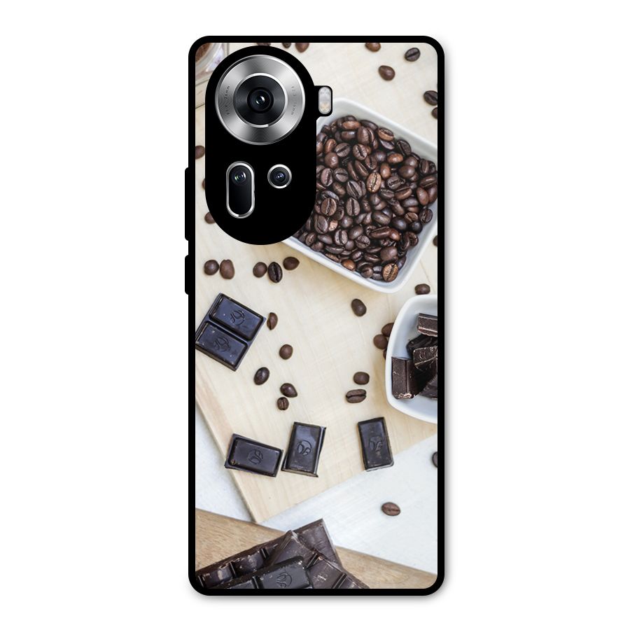 Coffee Beans and Chocolate Metal Back Case for Oppo Reno11 5G