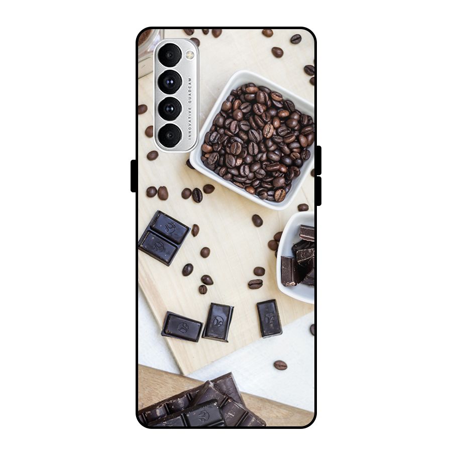 Coffee Beans and Chocolate Metal Back Case for Oppo Reno4 Pro