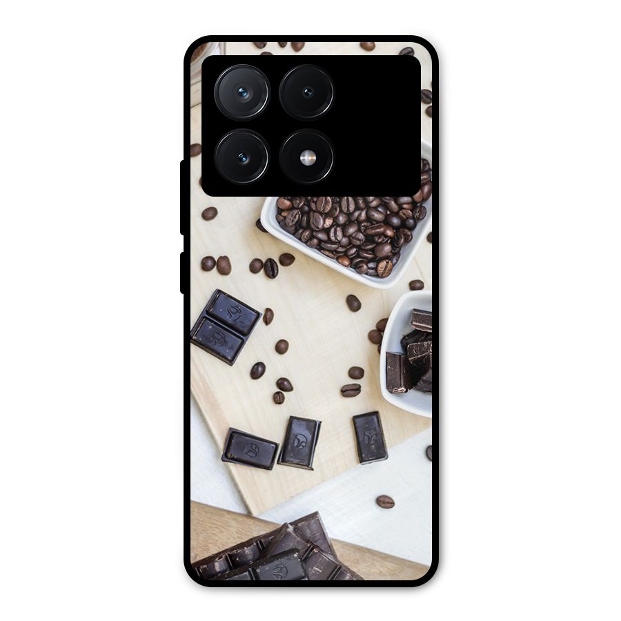 Coffee Beans and Chocolate Metal Back Case for Poco X6 Pro