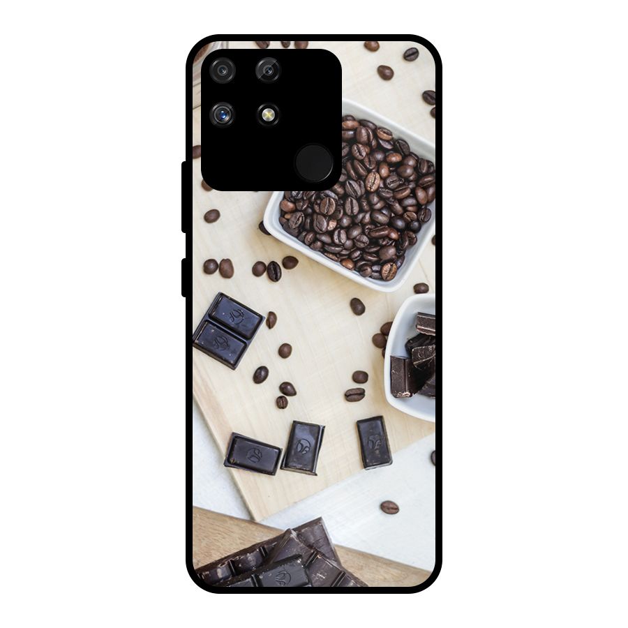 Coffee Beans and Chocolate Metal Back Case for Realme Narzo 50A
