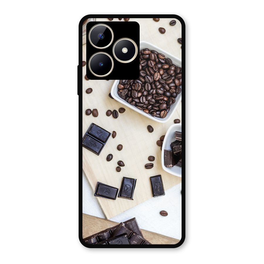 Coffee Beans and Chocolate Metal Back Case for Realme Narzo N53
