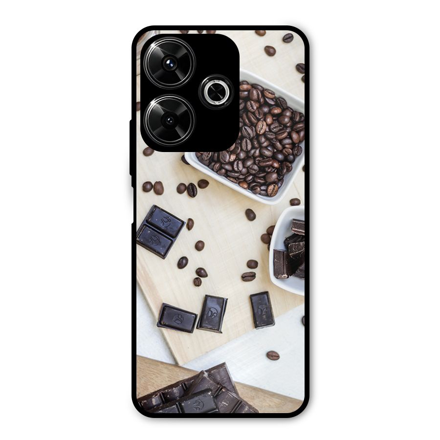 Coffee Beans and Chocolate Metal Back Case for Redmi 13 5G