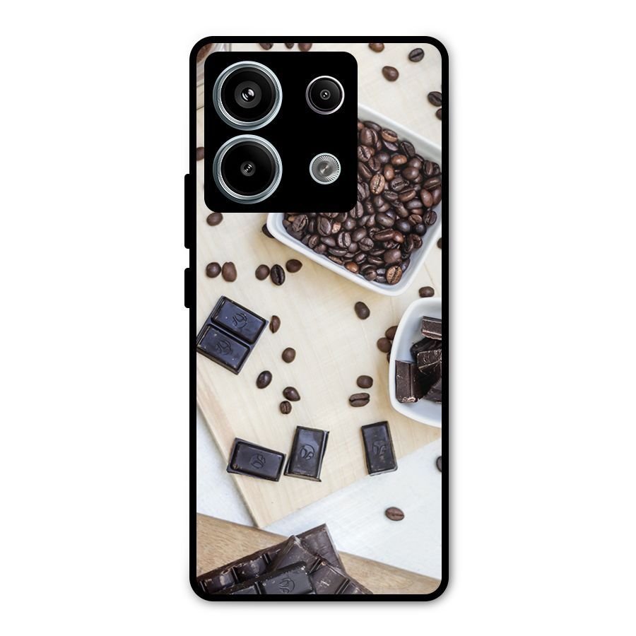 Coffee Beans and Chocolate Metal Back Case for Redmi Note 13 Pro 5G