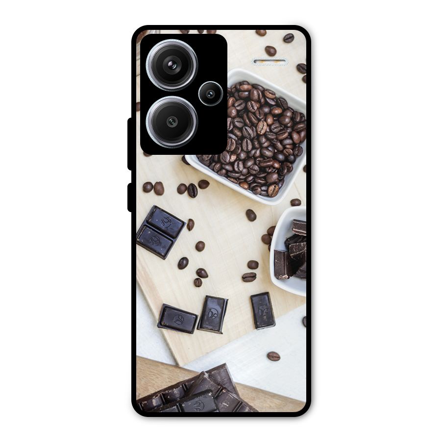 Coffee Beans and Chocolate Metal Back Case for Redmi Note 13 Pro Plus