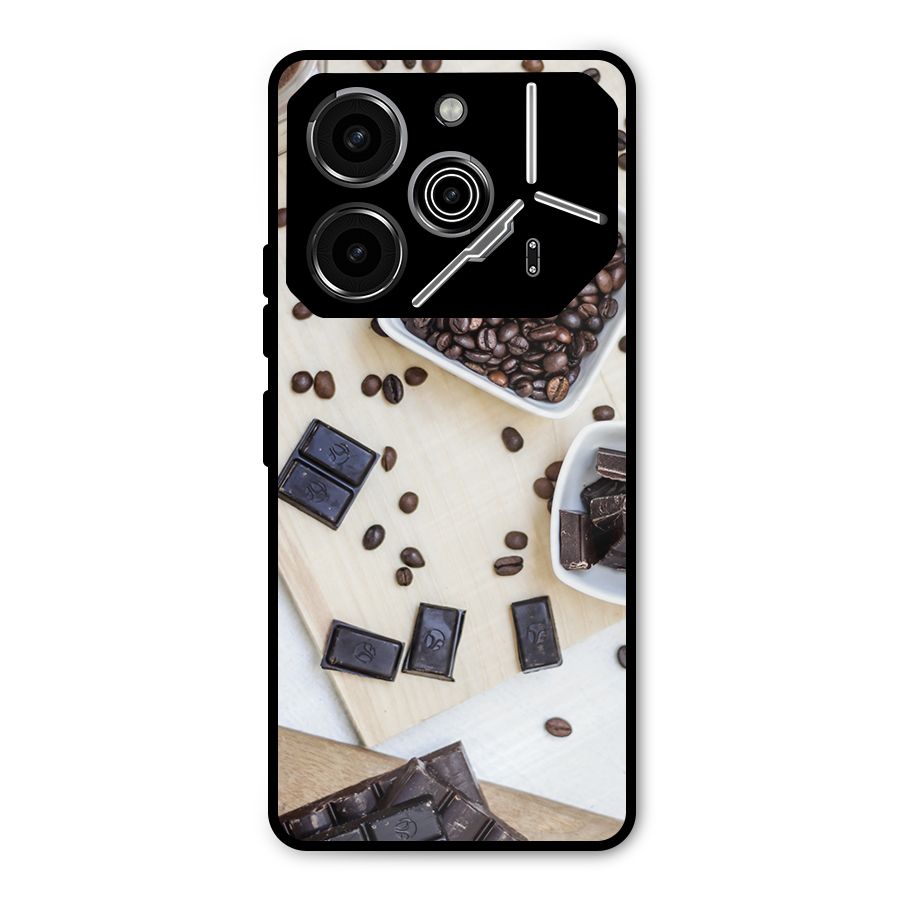 Coffee Beans and Chocolate Metal Back Case for Tecno Pova 6 Pro