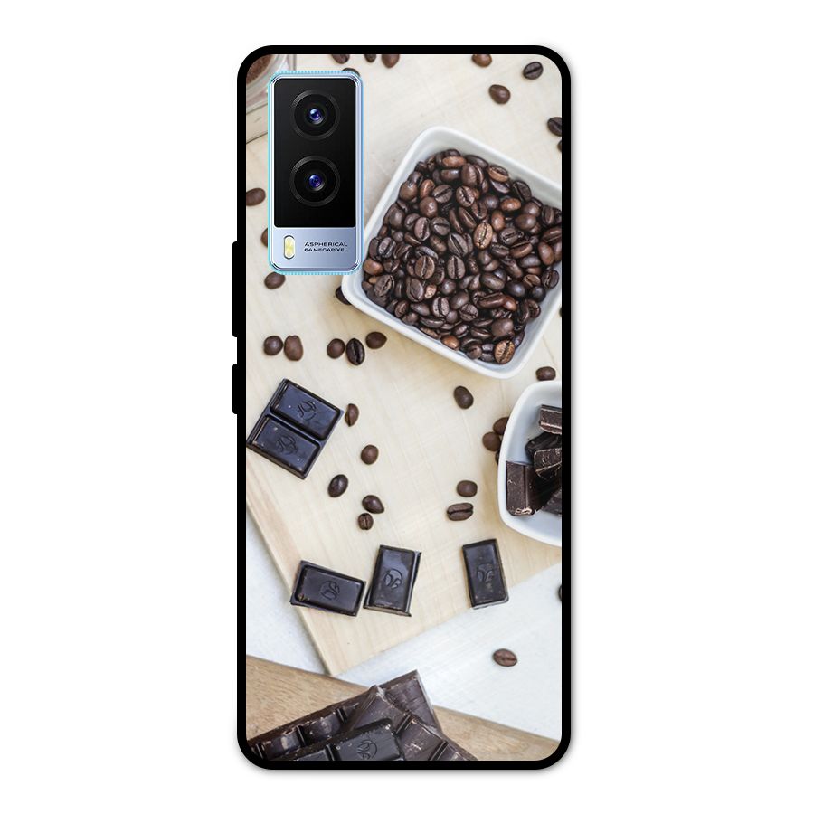 Coffee Beans and Chocolate Metal Back Case for Vivo V21e 5G