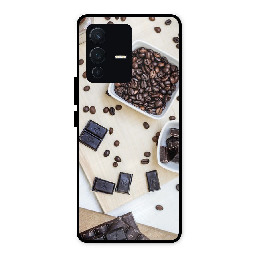 Coffee Beans and Chocolate Metal Back Case for Vivo V23 5G