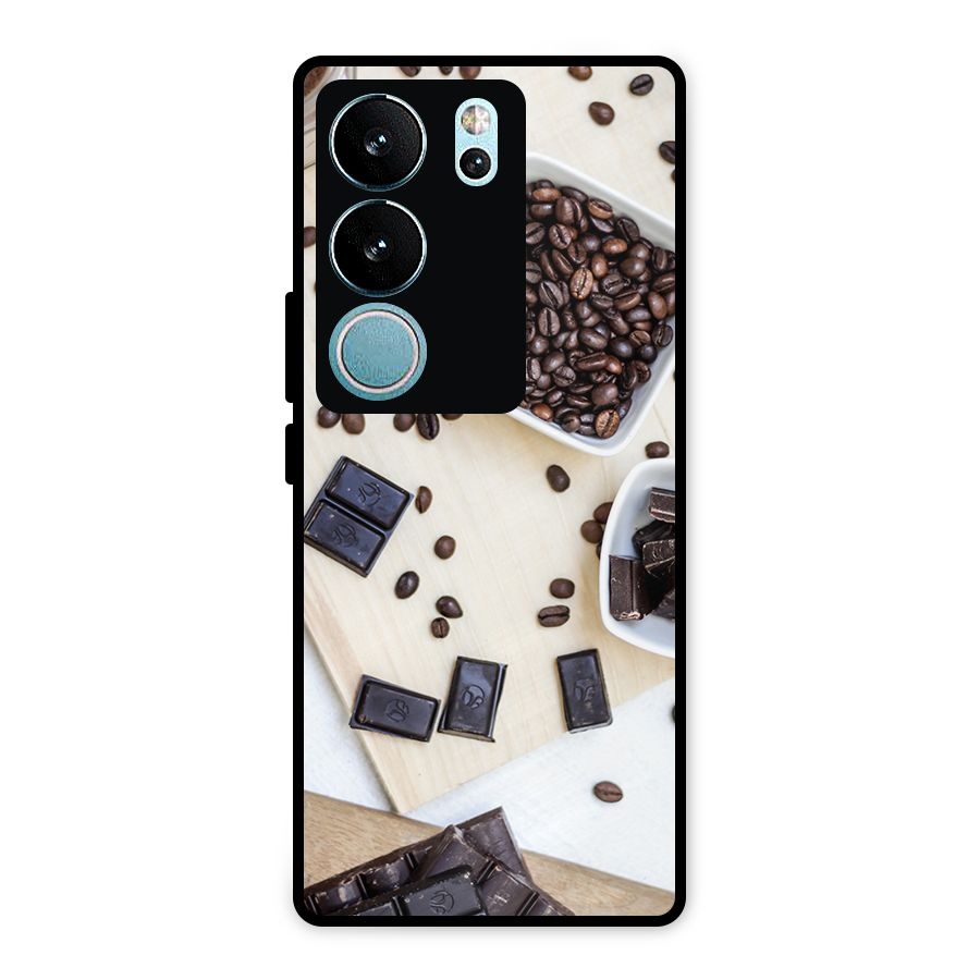 Coffee Beans and Chocolate Metal Back Case for Vivo V29 Pro