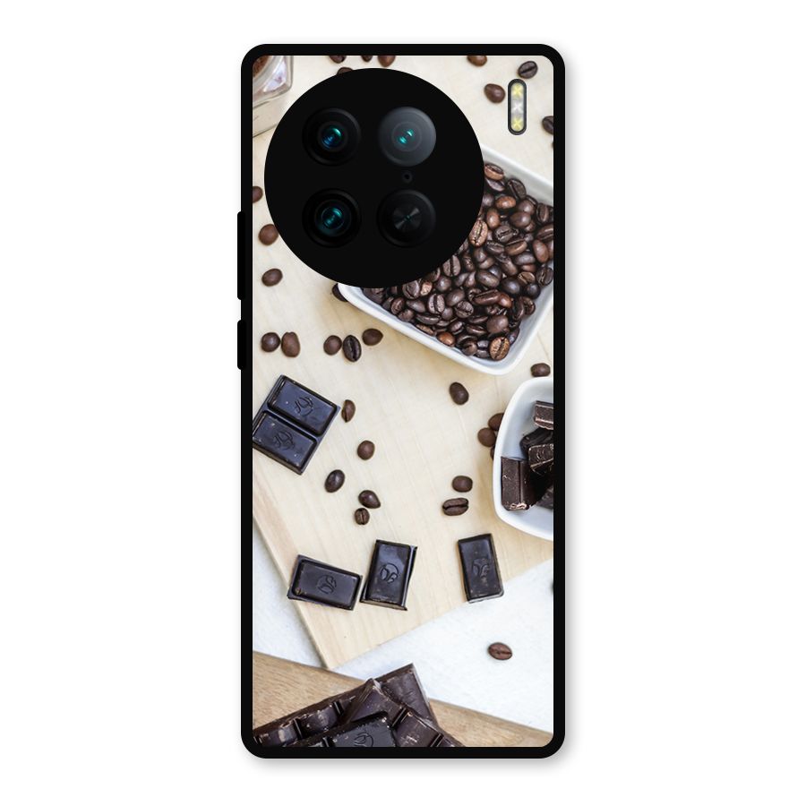Coffee Beans and Chocolate Metal Back Case for Vivo X90 Pro