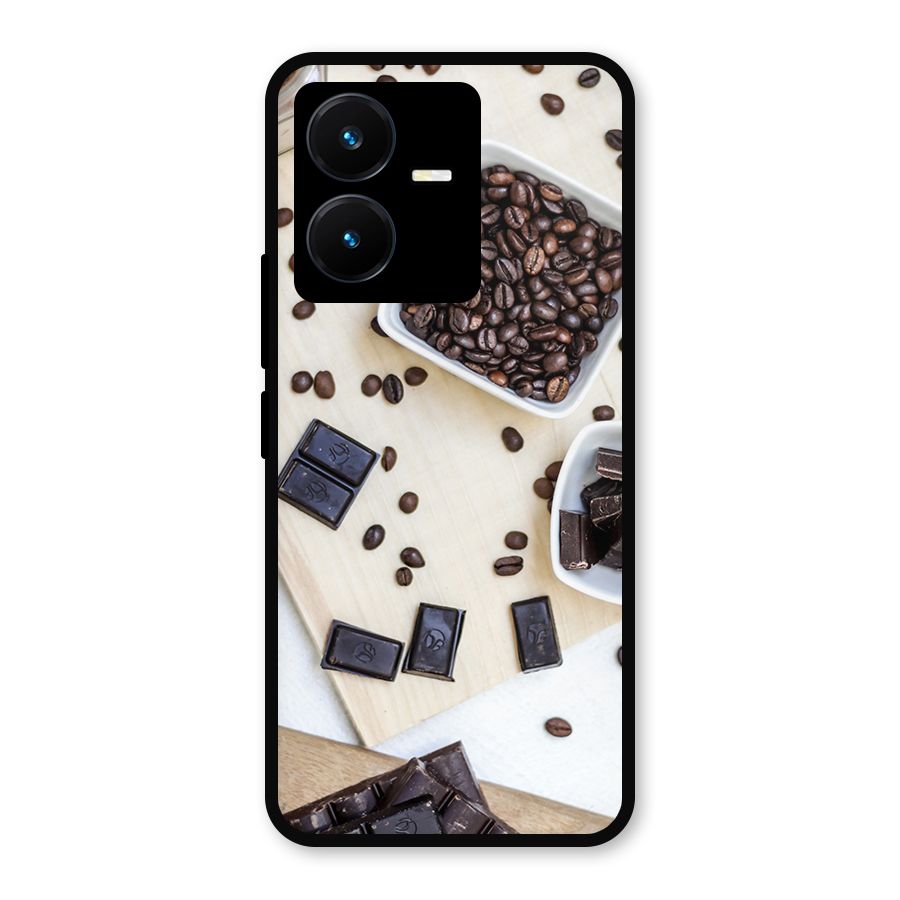 Coffee Beans and Chocolate Metal Back Case for Vivo Y22