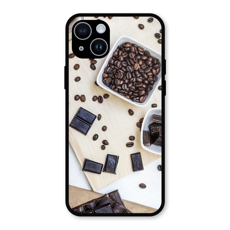 Coffee Beans and Chocolate Metal Back Case for iPhone 14