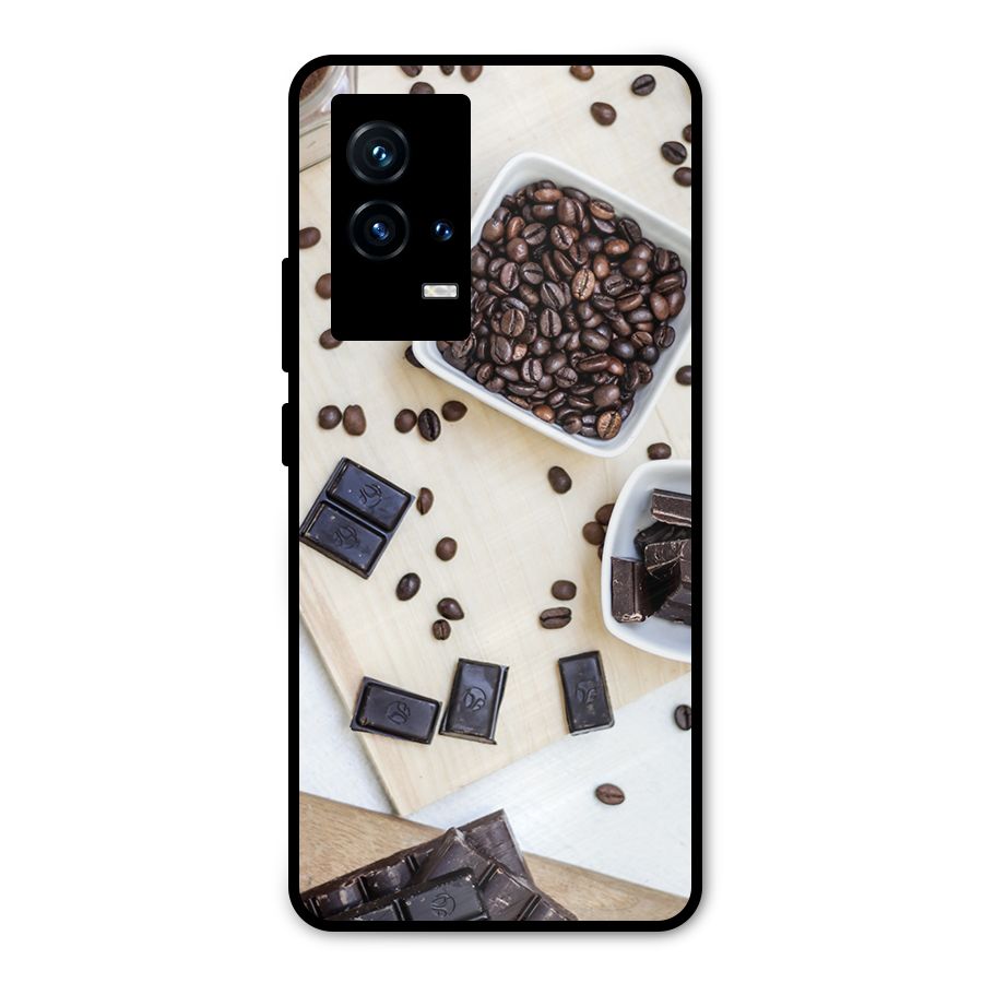 Coffee Beans and Chocolate Metal Back Case for iQOO 9 5G