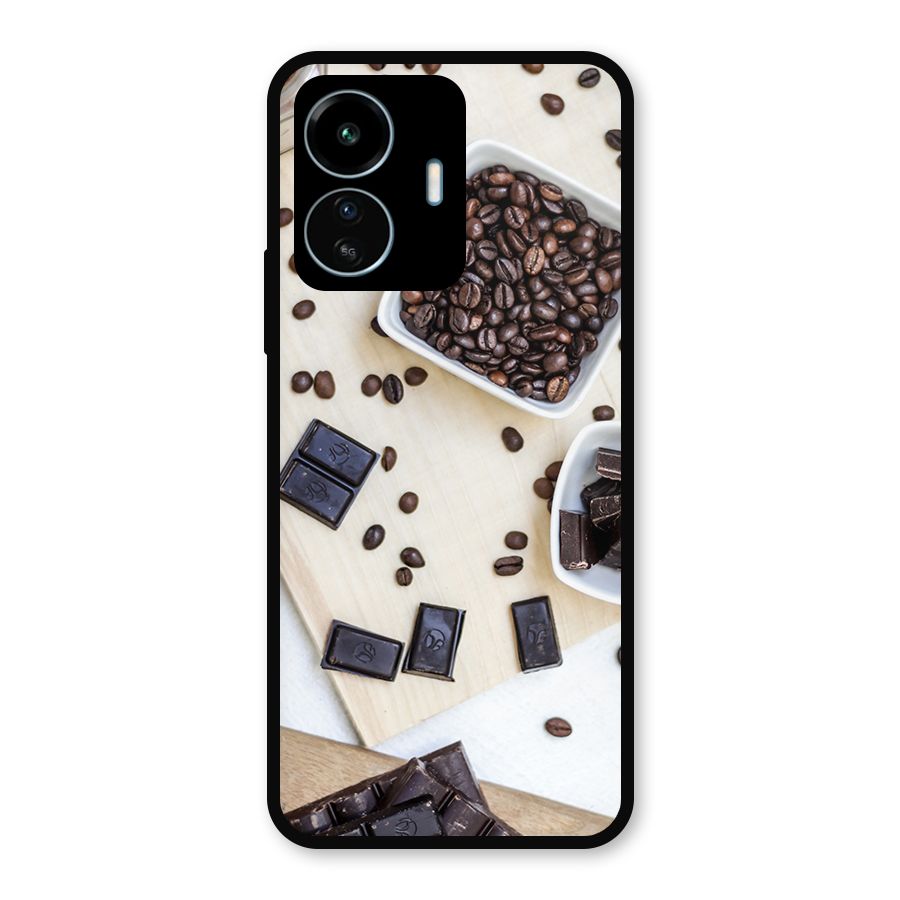 Coffee Beans and Chocolate Metal Back Case for vivo iQOO Z6 Lite 5G