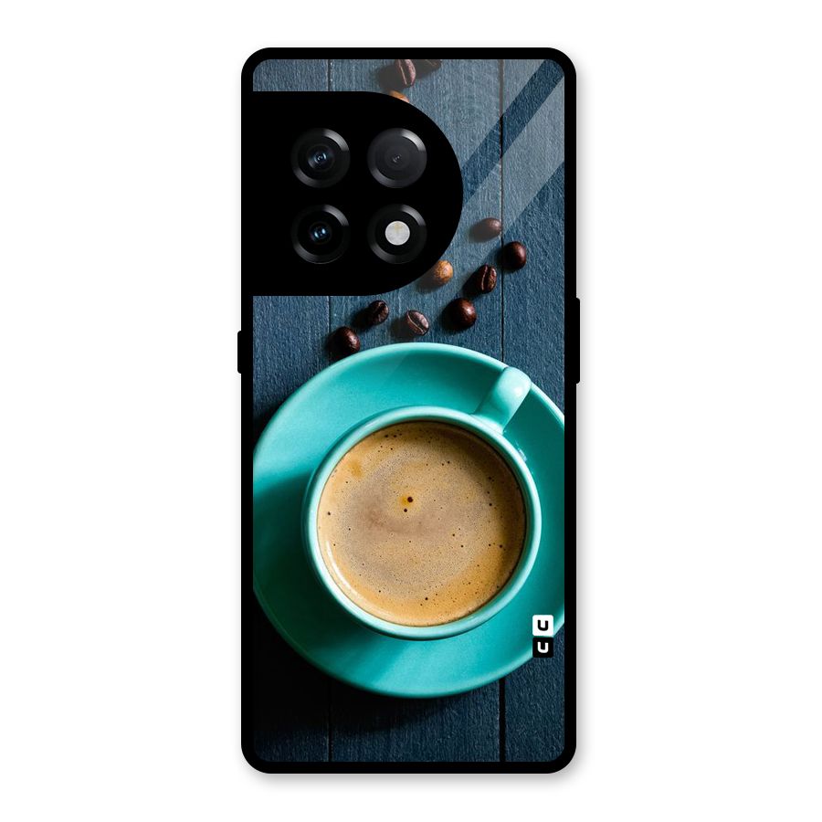Coffee Beans and Cup Glass Back Case for OnePlus 11R