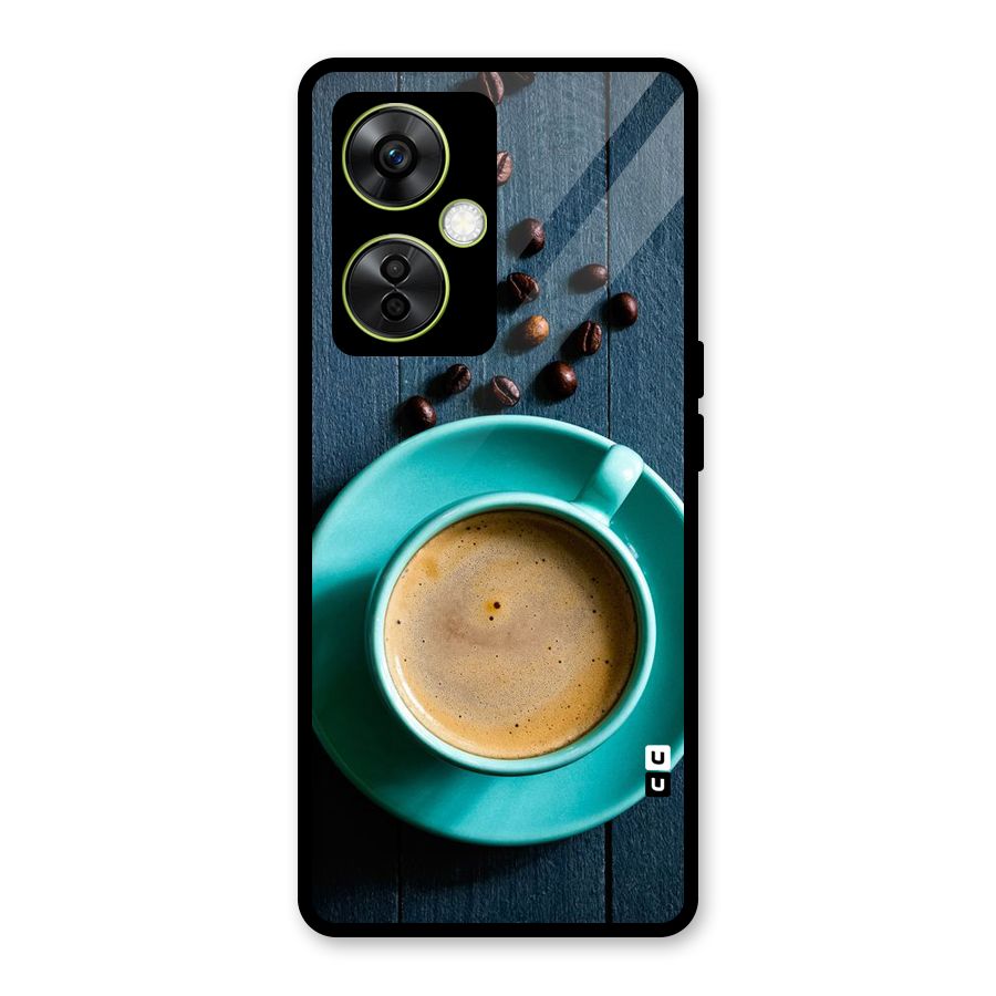 Coffee Beans and Cup Glass Back Case for OnePlus Nord CE 3 Lite
