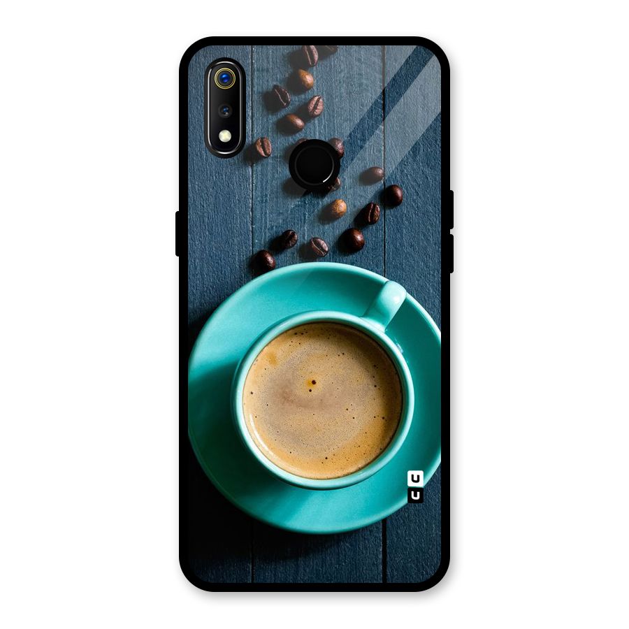 Coffee Beans and Cup Glass Back Case for Realme 3