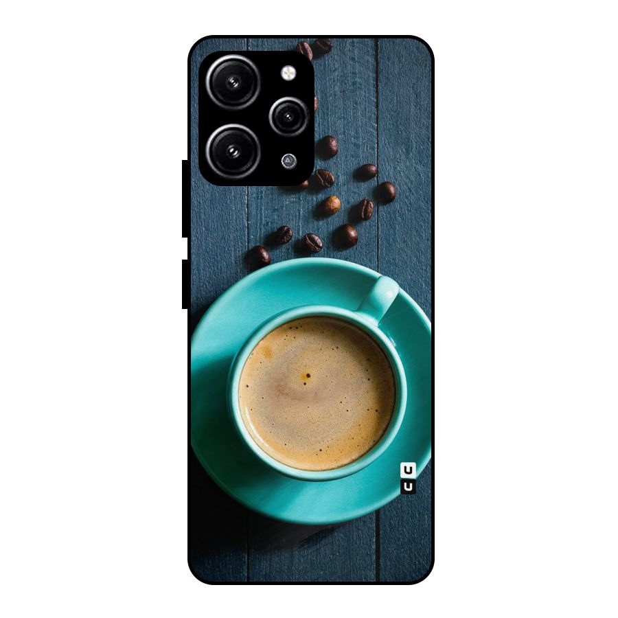 Coffee Beans and Cup Glass Back Case for Redmi 12 4G