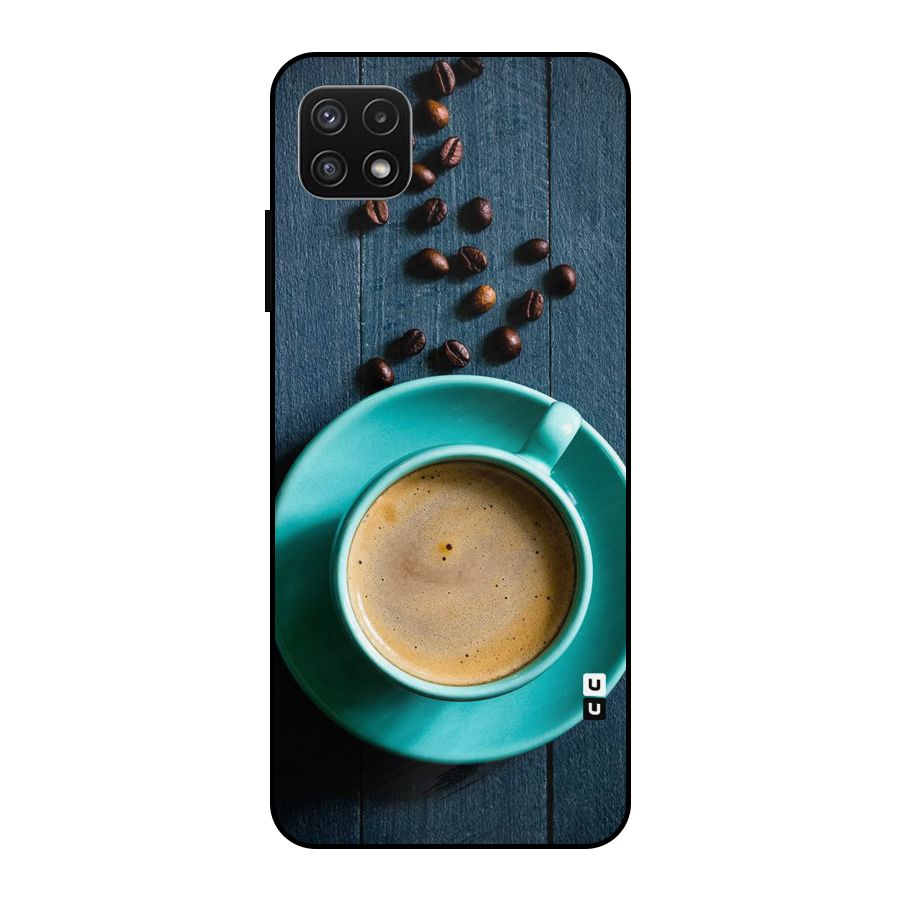 Coffee Beans and Cup Metal Back Case for Galaxy A22 5G