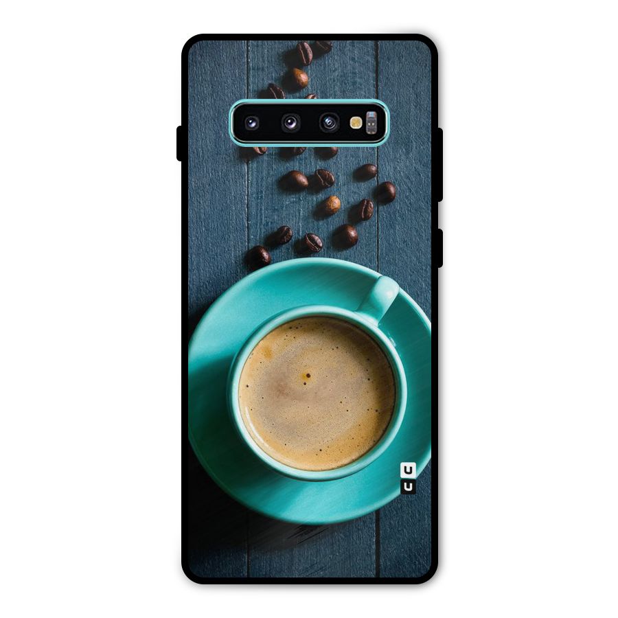 Coffee Beans and Cup Metal Back Case for Galaxy S10 Plus
