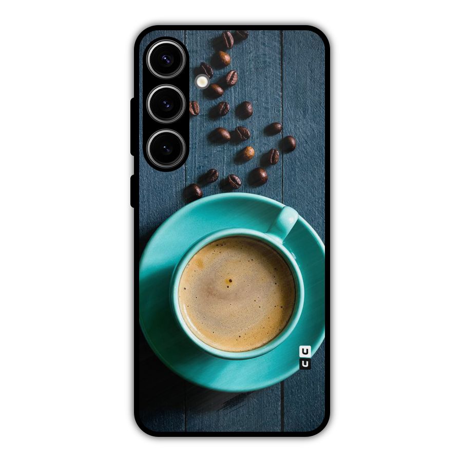 Coffee Beans and Cup Metal Back Case for Galaxy S24 Plus