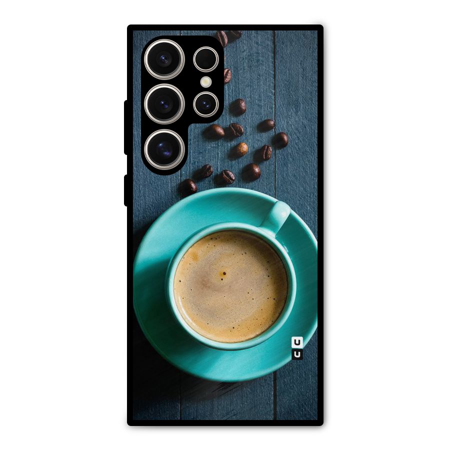 Coffee Beans and Cup Metal Back Case for Galaxy S24 Ultra