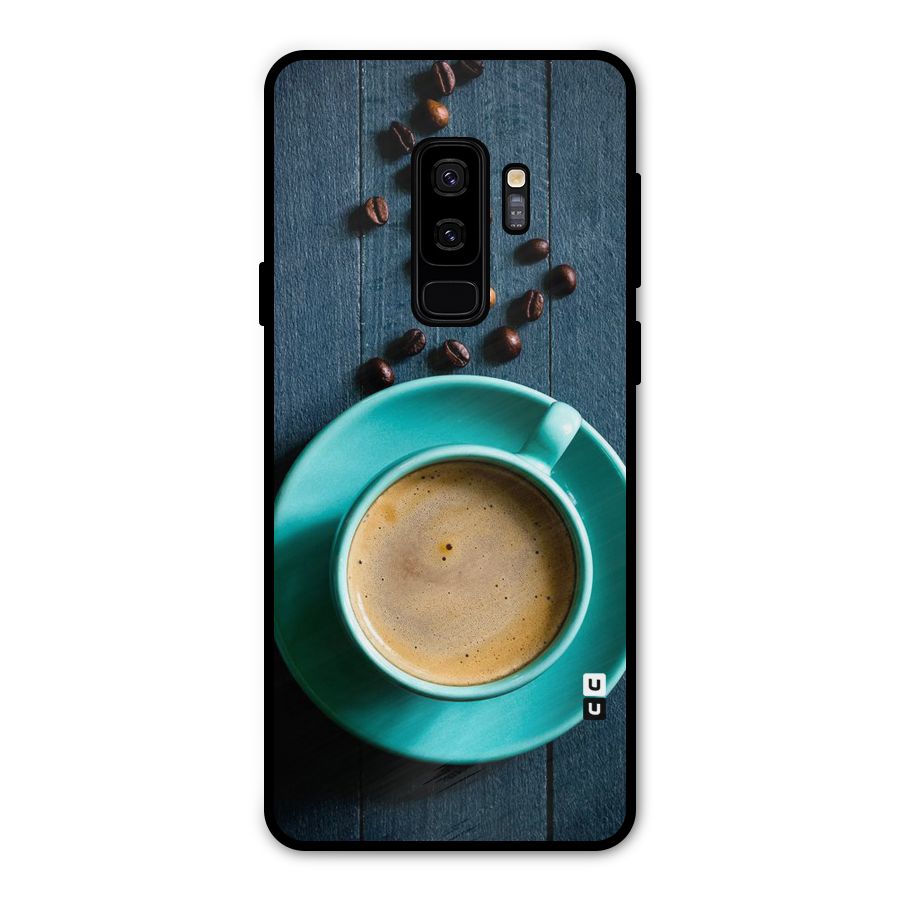 Coffee Beans and Cup Metal Back Case for Galaxy S9 Plus