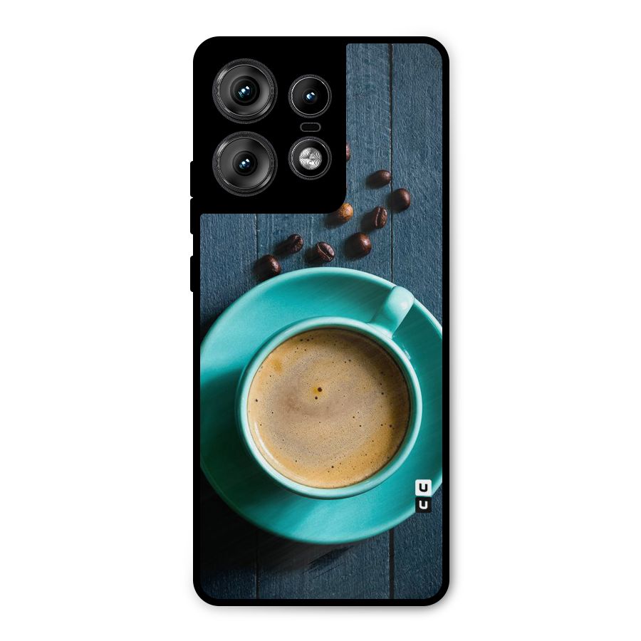 Coffee Beans and Cup Metal Back Case for Motorola Edge 50 Pro