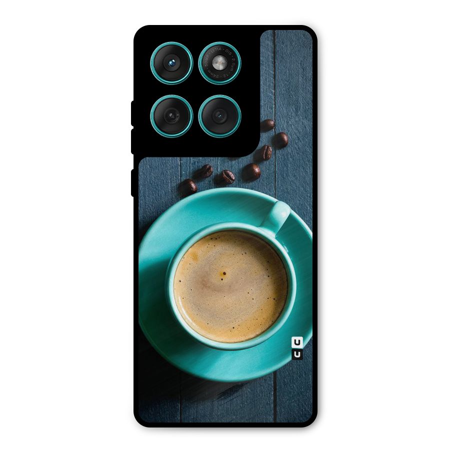 Coffee Beans and Cup Metal Back Case for Motorola Edge 60