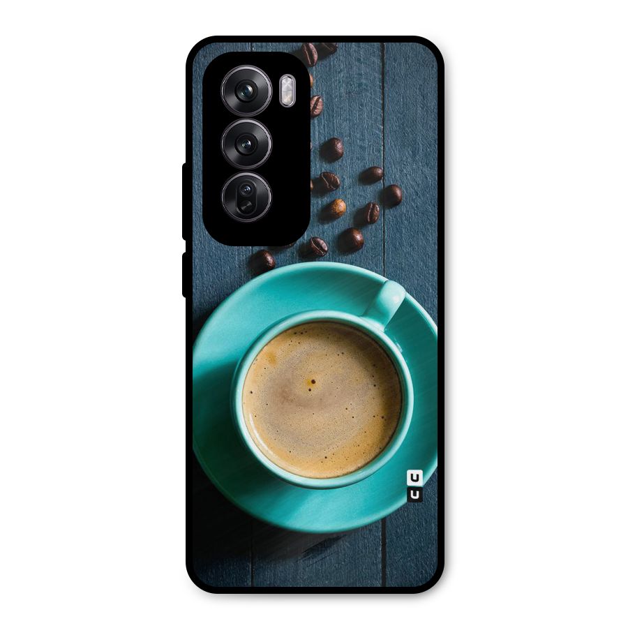 Coffee Beans and Cup Metal Back Case for Oppo Reno12 Pro