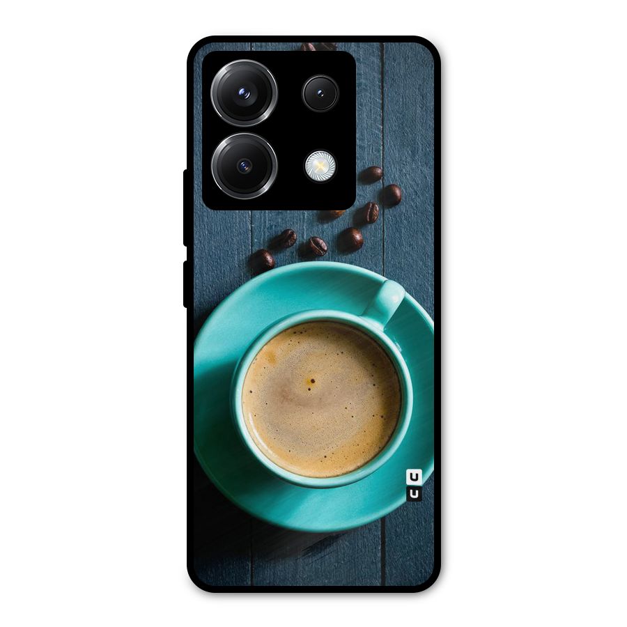 Coffee Beans and Cup Metal Back Case for Poco X6