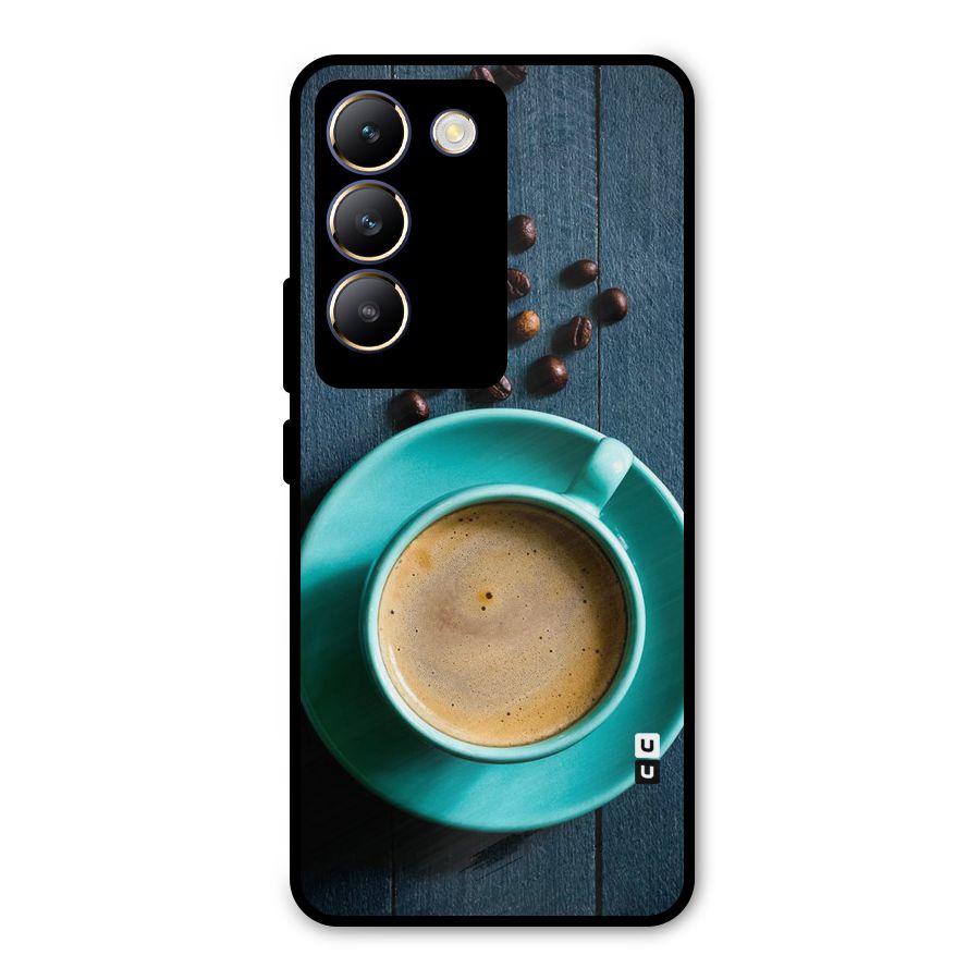 Coffee Beans and Cup Metal Back Case for Vivo T3 5G