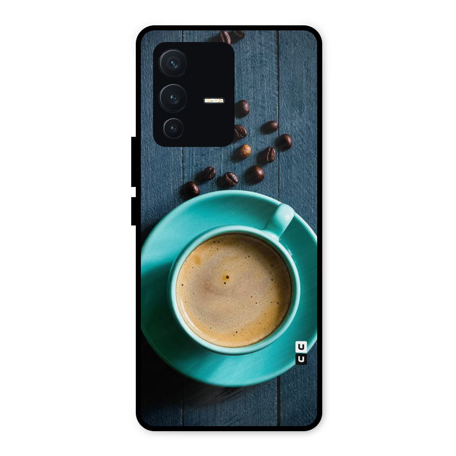 Coffee Beans and Cup Metal Back Case for Vivo V23 5G