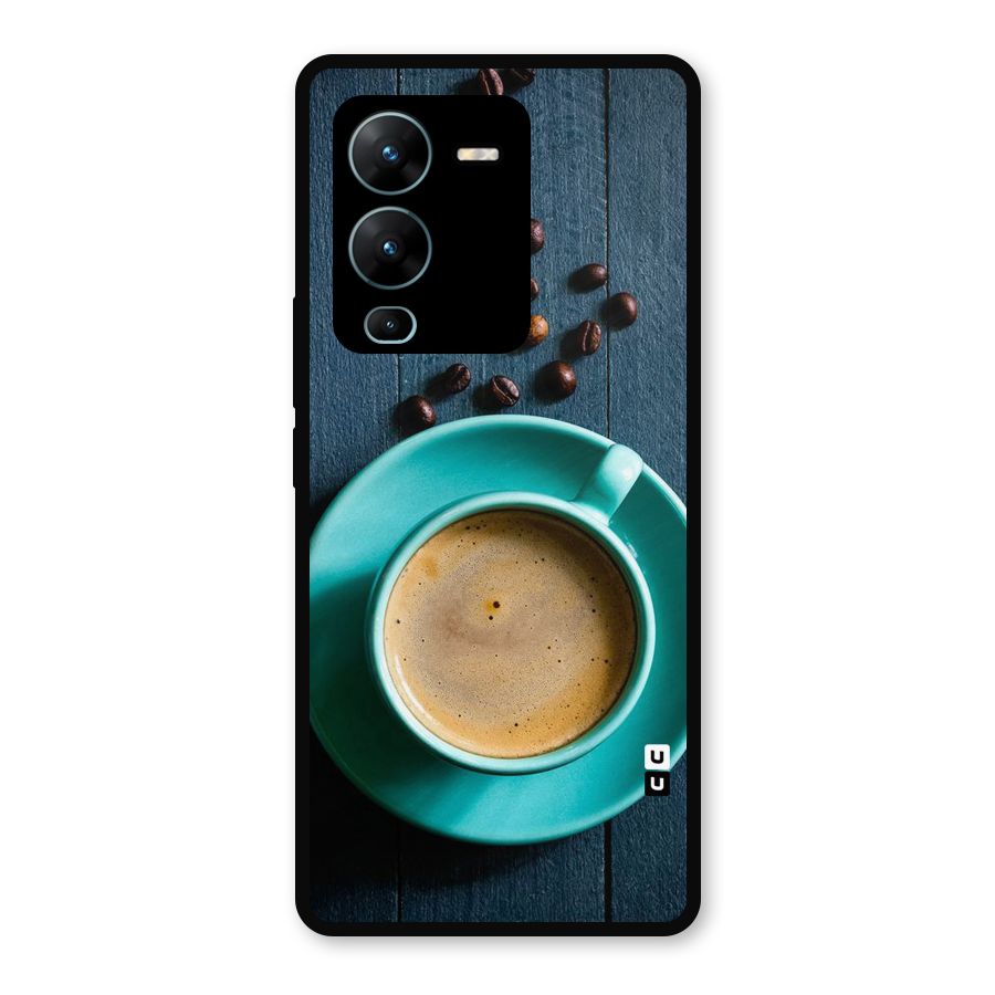 Coffee Beans and Cup Metal Back Case for Vivo V25 Pro