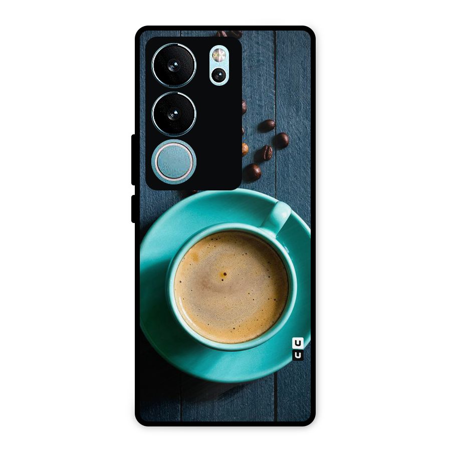 Coffee Beans and Cup Metal Back Case for Vivo V29 Pro