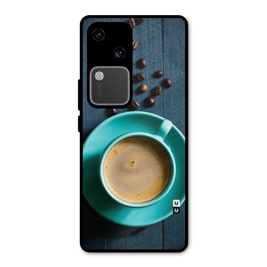 Coffee Beans and Cup Metal Back Case for Vivo V30