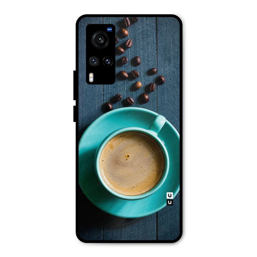 Coffee Beans and Cup Metal Back Case for Vivo X60