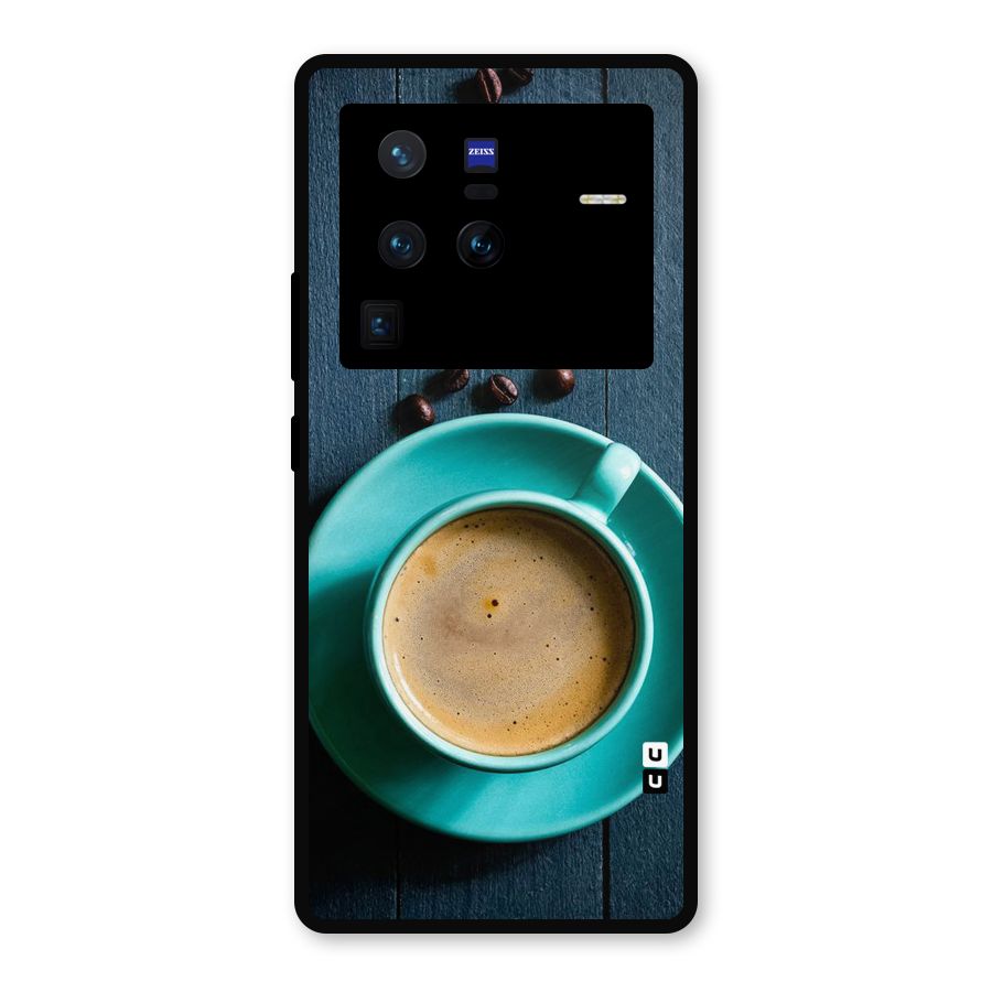 Coffee Beans and Cup Metal Back Case for Vivo X80 Pro